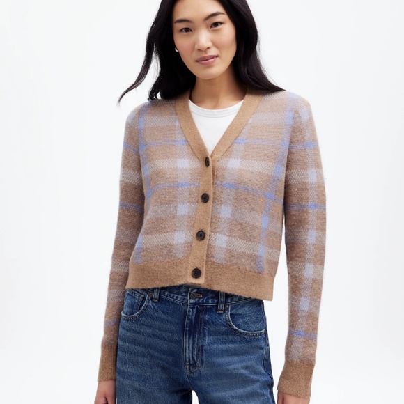 BNWT NEW Madewell Alpaca Blend V-neck Button down Cardigan Sweater Top Sz LARGE! - Picture 6 of 6